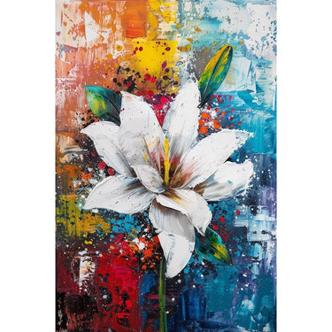 White Flower Abstract Canvas